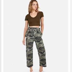 Super high waisted cropped camo pants